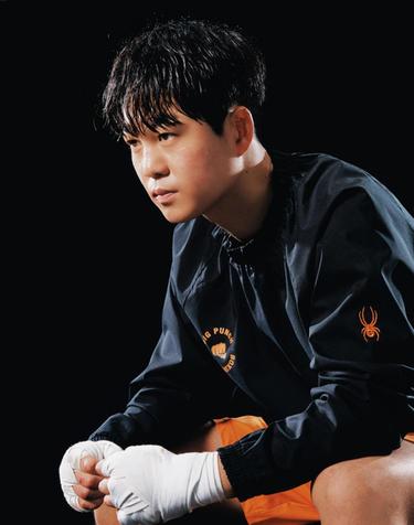 [스파이더] 남성 BIG PUNCH BOXING CLUB 우븐 맨투맨 땀복 티셔츠 SPJFCNRL207MBLK