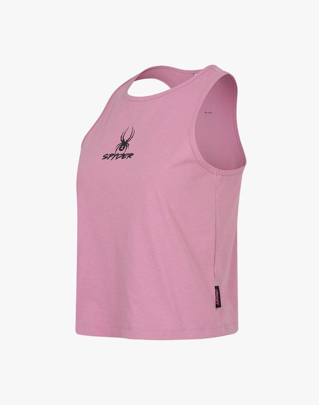 스파이더 [스파이더] 여성 IRON PINK 컬렉션 크롭 탱크탑 SPKFCNSL251WPNK 착용컷