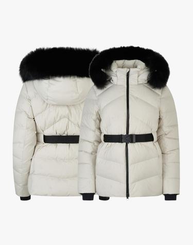 [스파이더] 여성 폭스 퍼 벨티드 구스 다운 점퍼 SPIWCNDJ353WOWH
