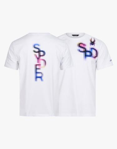 [스파이더] 공용 배드민턴 그라데이션 로고 반팔 티셔츠 SPLMCNRS222UWHT