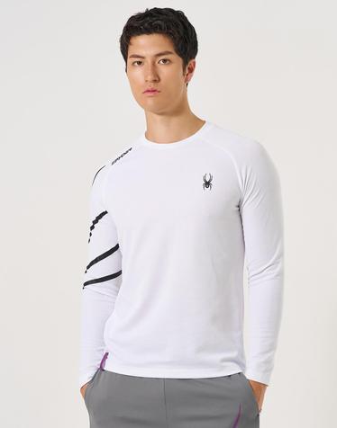 [스파이더] 남성 배드민턴 퍼포먼스 긴팔 티셔츠 SPLFCNRL321MWHT