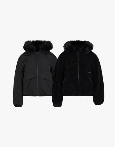 [스파이더] 여성 리버시블 봄버 플리스 퍼 점퍼 SPLWCNJK352WBLK