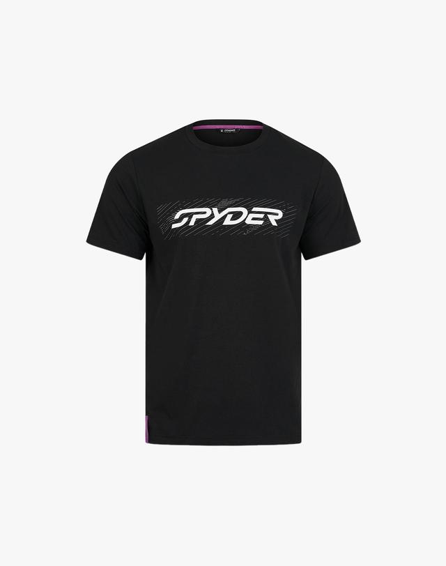 스파이더 [스파이더] 남성 배드민턴 레터 반팔 티셔츠 SPLFCNRS322MBLK 착용컷