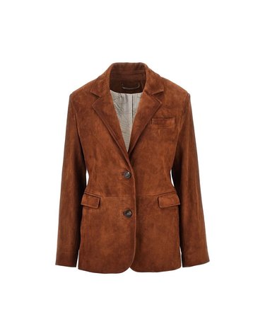[해외직구] 26 F/W 골든구스 ROBYN 스웨이드 레더 싱글브레스트 자켓 GWP0278555816 B0132360961