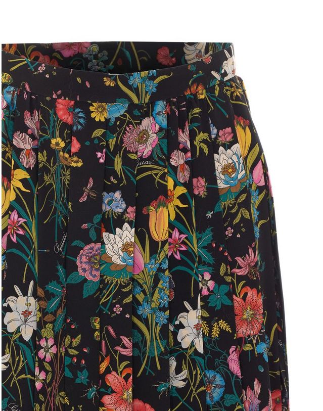 구찌 [해외직구] 26 F/W 구찌 GUCCI 플로럴 올오버 프린트 실크 미디 스커트 865115/ZAU221066 B0012251028 착용컷