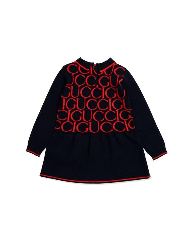 구찌 [해외직구] 24 F/W 구찌 B LS 드레스 WO GUCCI 자카드 ULTRAMARINERED (KIDS 상품) 788080B_XKD6Q4025 B0041541117 착용컷