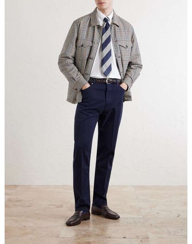 [해외직구] 던힐 테이퍼드 코튼블렌드 트윌 트라우저 DU26RM955BB B0082128533