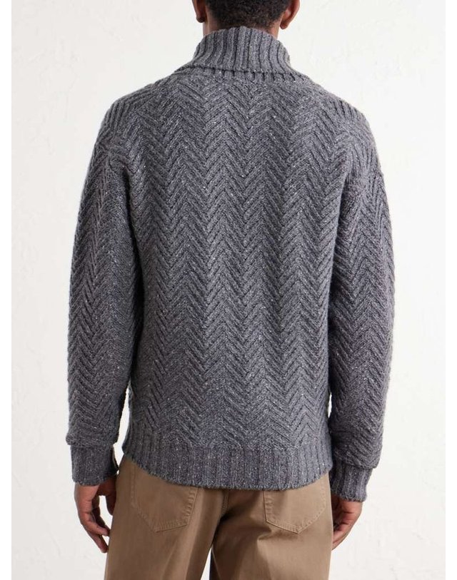 던힐 [해외직구] 던힐 더블브레스티드 CHEVRONKNIT 캐시미어 가디건 DU26FK4482E B0082325578 착용컷