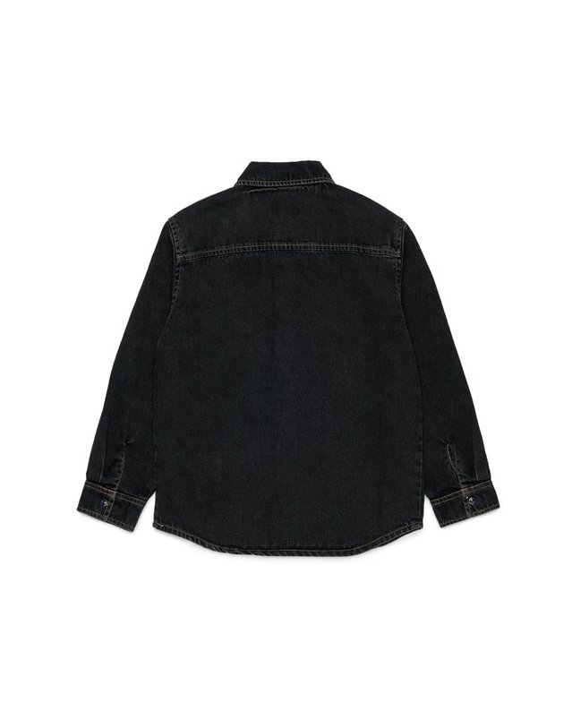 디젤 [해외직구] 디젤 로고-자수 데님 셔츠 (KIDS 상품) J01330KXBU6K02 B0302258946 착용컷