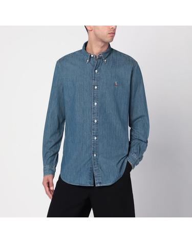[해외직구] 25 F/W 폴로 랄프로렌 블루 데님 커스텀-핏 셔츠 710792043001CO-DE B0051846499