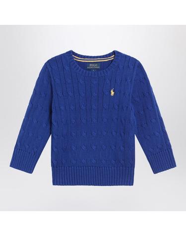[해외직구] 25 F/W 폴로 랄프로렌 BRIGHT 블루 케이블니트 크루넥 스웨터 (KIDS ) 322702674080WO-CA B0051847203