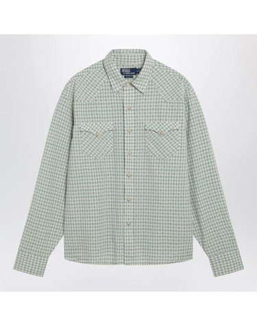 [해외직구] 26 S/S 폴로 랄프로렌 WHITEGREEN 클래식핏 MADRAS 웨스턴 셔츠 710P08235001LI-OW B0051969509