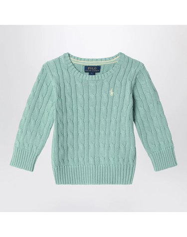 [해외직구] 26 S/S 폴로 랄프로렌 CELADON 그린 케이블 니트 코튼 점퍼 (KIDS ) 323702674505CO-CE B0051979535