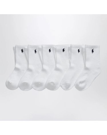 [해외직구] 24 F/W 폴로 랄프로렌 셋 오브 쓰리 화이트 양말 WITH 로고 (KIDS ) 443774245001CO-WHT B0051994395