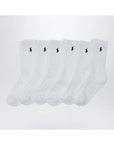 [해외직구] 24 F/W 폴로 랄프로렌 셋 오브 쓰리 화이트 양말 WITH 로고 (KIDS ) 444765841001001-WHT B0051994559