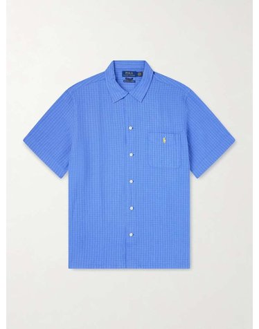 [해외직구] 26 F/W 폴로 랄프로렌 로고-엠브로이드 체크 린넨 & 코튼블렌드 셔츠 710B14268 B0082003932