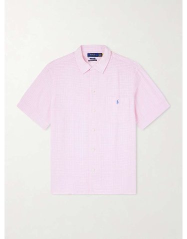 [해외직구] 26 F/W 폴로 랄프로렌 로고-엠브로이드 체크 린넨 & 코튼블렌드 셔츠 710B14268 B0082003933
