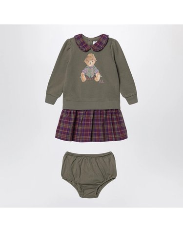 [해외직구] 26 F/W 폴로 랄프로렌 OLIVE 그린 폴로 베어 투피스 셋 WITH 퀼로트 (KIDS ) 310B26821001CO-CO B0052259444