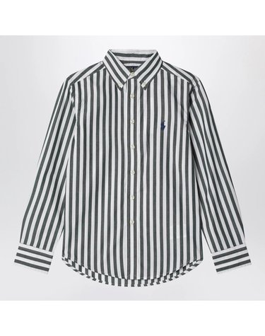 [해외직구] 26 F/W 폴로 랄프로렌 그린 & 화이트 스트라이프 코튼 셔츠 (KIDS ) 323979319505CO-GW B0052306890