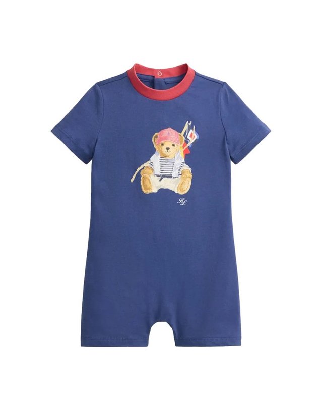 폴로 랄프로렌 [해외직구] 26 S/S 폴로 랄프로렌 베이비 수트 (KIDS 상품) 320B14049B_001LIGHTNAVY B0041938683 착용컷