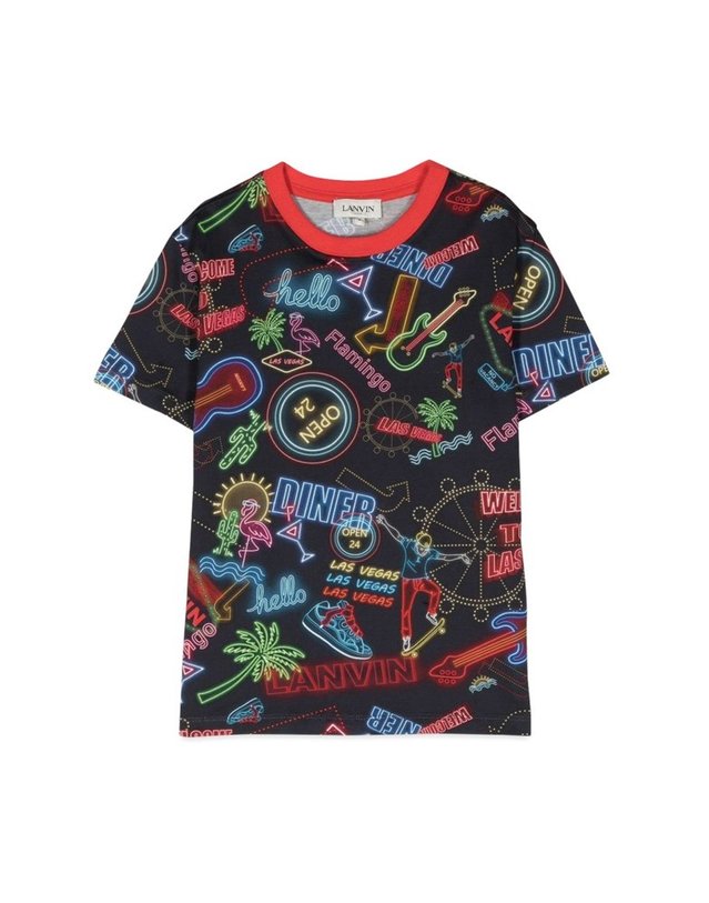 랑방 [해외직구] 23 S/S 랑방 티셔츠 MC LAS VEGAS (KIDS 상품) N25106K_V99 B0040205839 착용컷