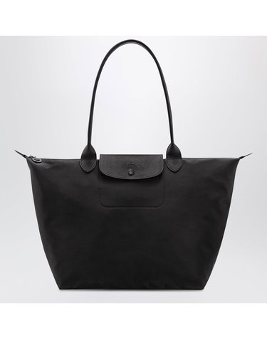[해외직구] 26 F/W 롱샴 블랙 쇼핑 백 L 르 플리아쥬 원 L1899979-001 B0052365759