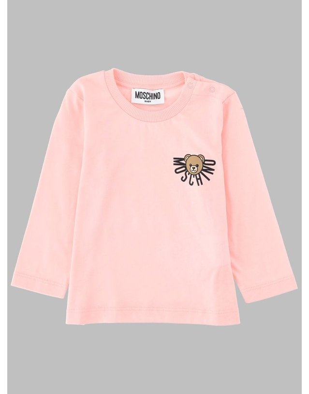 모스키노 [해외직구] 25 F/W 모스키노 티셔츠 MANICA LUNGA 콘 로고 (KIDS 상품) MVO00RB_LAA1050209 B0042196038 착용컷