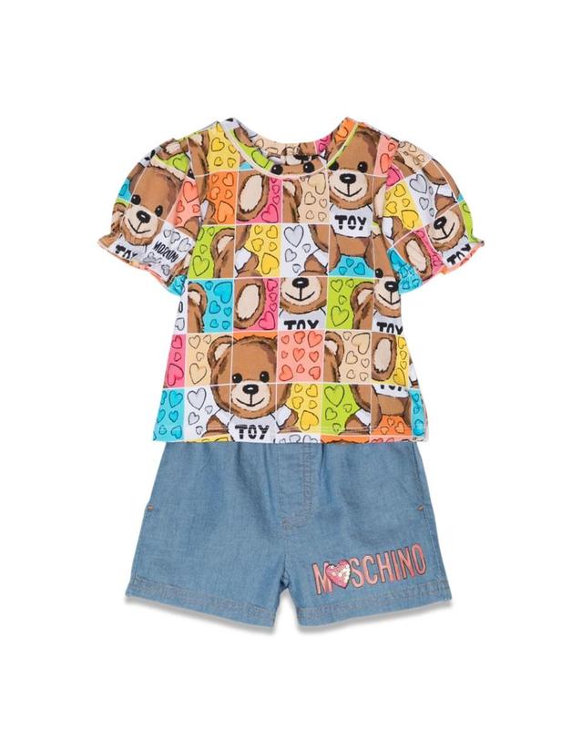 모스키노 [해외직구] 24 S/S 모스키노 티셔츠 & SHORTSSET (KIDS 상품) MDG015K_L0E2240168 B0041275405 착용컷
