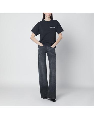 [해외직구] 26 S/S 발렌시아가 블랙 워싱 MASKING 테이프 티셔츠 WITH 미디엄 핏 850990TTVL6-1041 B0051892727