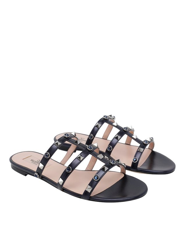 발렌티노 [해외직구] 26 F/W 발렌티노 락스터드 WITH CABOCHON 비즈 슬라이드 샌들 S0C49ELQ/F8Y B0012186835 착용컷