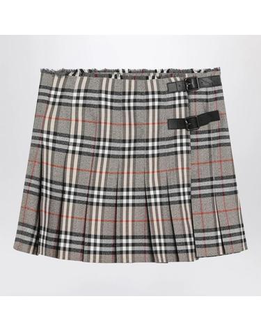 [해외직구] 25 F/W 버버리 그레이 울 KILT 스커트 WITH 체크 패턴 8113042167564-C3142 B0051846552
