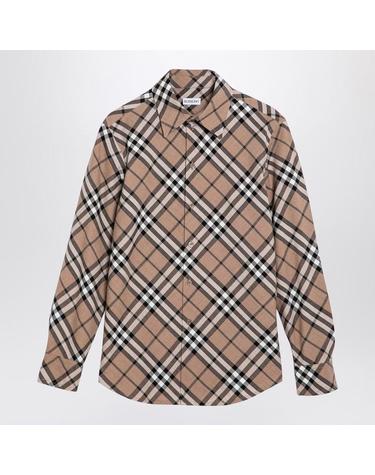 [해외직구] 24 F/W 버버리 체크 패턴 울 블렌드 셔츠 8093314158995-C1202 B0051852877