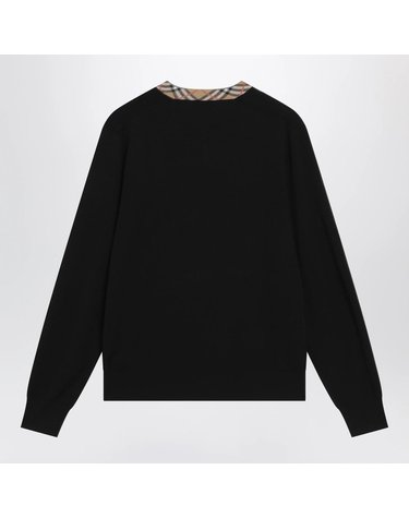 [해외직구] 26 F/W 버버리 블랙 울 스웨터 WITH 체크 모티프 목걸이 8127128176384-A1189 B0052035729