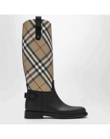 [해외직구] 26 F/W 버버리 베이지 CAVALIER 부츠 WITH HOUSE 체크 패턴 8135195179189-A7028 B0052363325