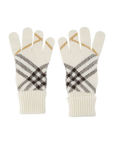 버버리 [해외직구] 26 F/W 버버리 CORE 체크 장갑 BURBERRY 캐시미어 화이트 8132897-A4486 B0732366429
