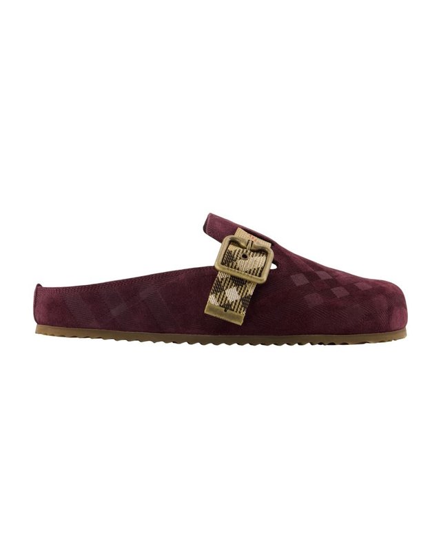 버버리 [해외직구] 26 F/W 버버리 LF 어친 L 뮬 BURBERRY 레더 버건디 8127778-C5335 B0732050698 착용컷