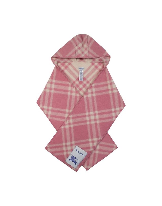 버버리 [해외직구] 26 F/W 버버리 뮤 TBAR 체크 후드 스카프 BURBERRY 울 핑크 8114136-A4709 B0732050156 착용컷