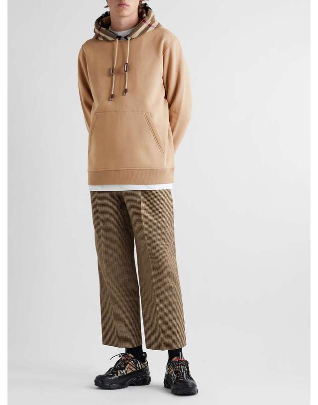 버버리 [해외직구] 23 S/S 버버리 체크 코튼블렌드 저지 후드 8045006 B0080067781 착용컷