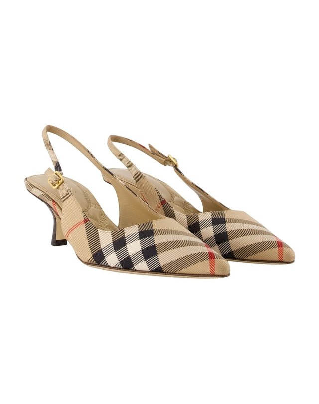 버버리 [해외직구] 26 F/W 버버리 LF DAME 55 펌프스 BURBERRY 나일론 멀티컬러 8135256-A7028 B0732257802 착용컷