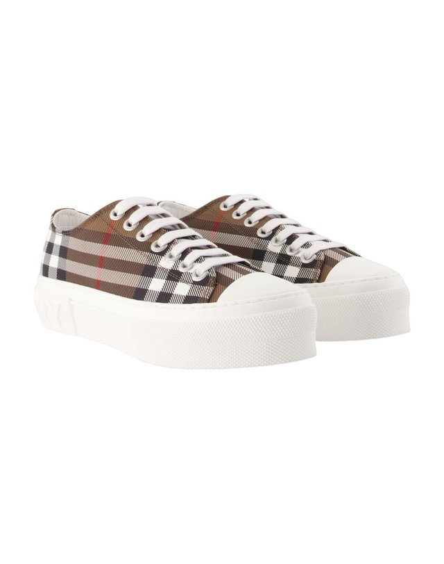 버버리 [해외직구] 26 F/W 버버리 LF TRN 잭 CHK L 스니커즈 BURBERRY 나일론 브라운 8131427-C6741 B0732297483 착용컷