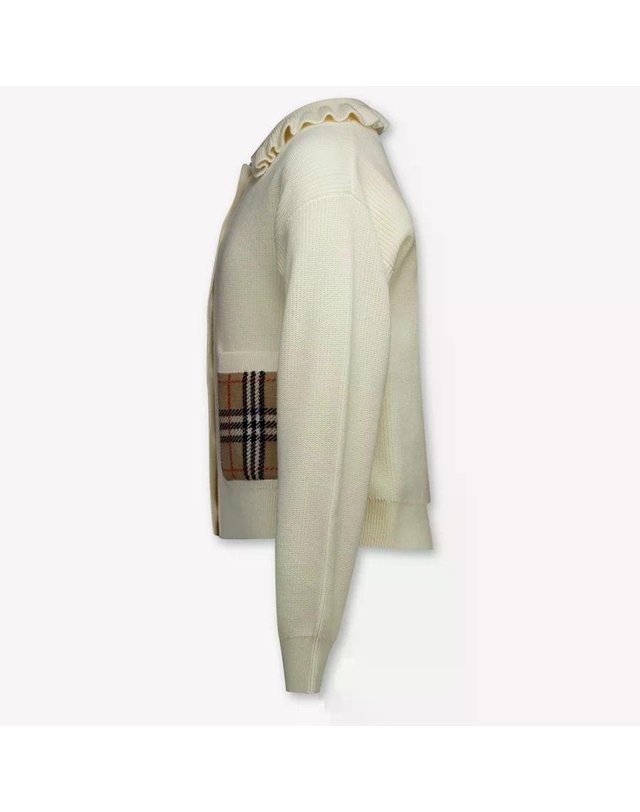버버리 [해외직구] 버버리 ROTHWELL 걸 가디건 인 OFF-WHITE (KIDS 상품) 8134711A1452 B0302329886 착용컷