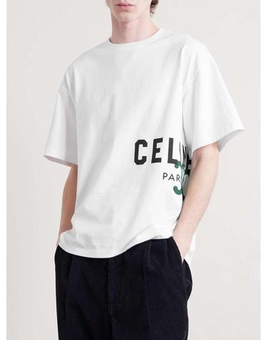 [해외직구] 26 S/S 셀린느 로고 코튼-저지 티셔츠 RX0HV1242.GJL3 B0081933365