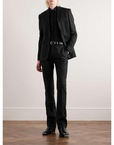 [해외직구] 25 F/W 셀린느 슬림핏 핀스트라이프 크리스탈장식 울 수트 자켓 2V05S836E. B0080826431