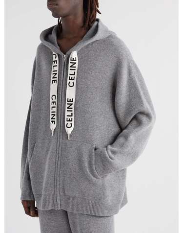 [해외직구] 25 F/W 셀린느 오버사이즈 울 & 캐시미어블렌드 집업 후드 2A77O402P. B0080075722