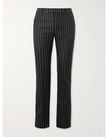 [해외직구] 25 F/W 셀린느 슬림핏 핀스트라이프 크리스탈장식 울 수트 트라우저 2P03A836E. B0080826420