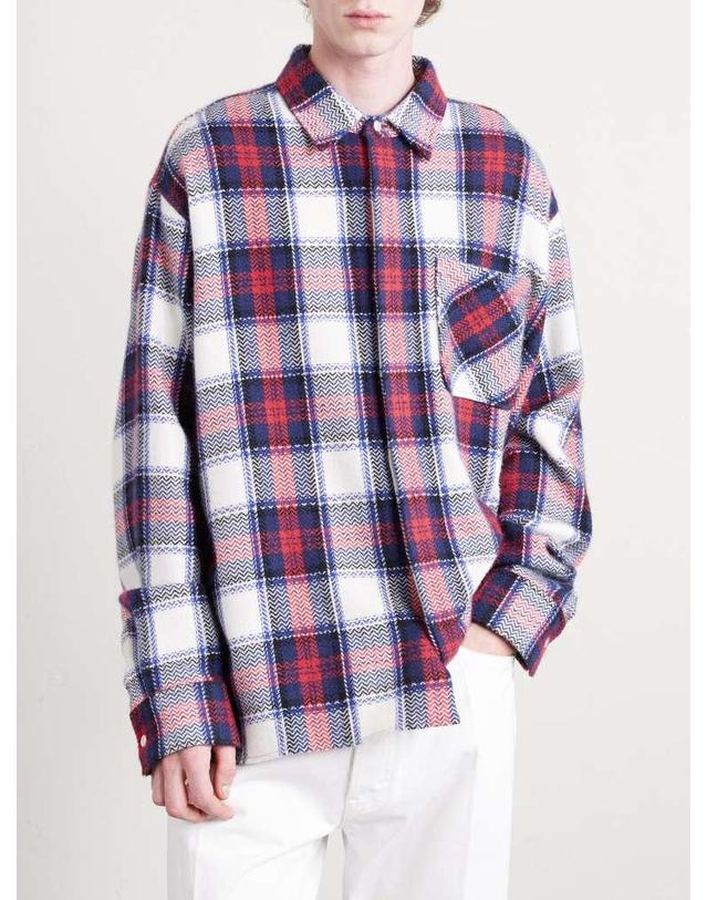 셀린느 [해외직구] 26 S/S 셀린느 체크 캐시미어 오버셔츠 RC0B01903. B0081933376 착용컷