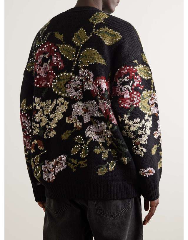 셀린느 [해외직구] 25 F/W 셀린느 크리스탈장식 자카드니트 울 가디건 2AG52131T. B0080393091 착용컷