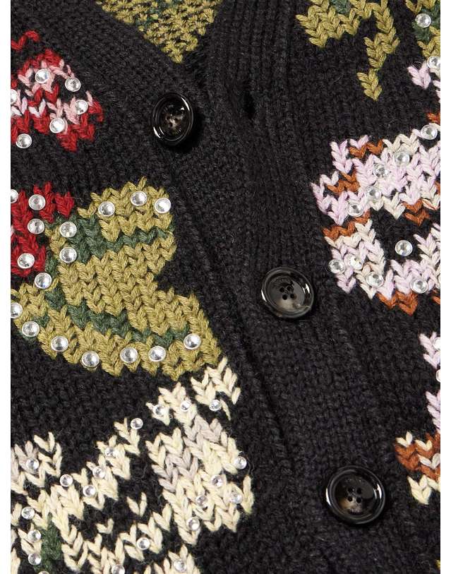 셀린느 [해외직구] 25 F/W 셀린느 크리스탈장식 자카드니트 울 가디건 2AG52131T. B0080393091 착용컷