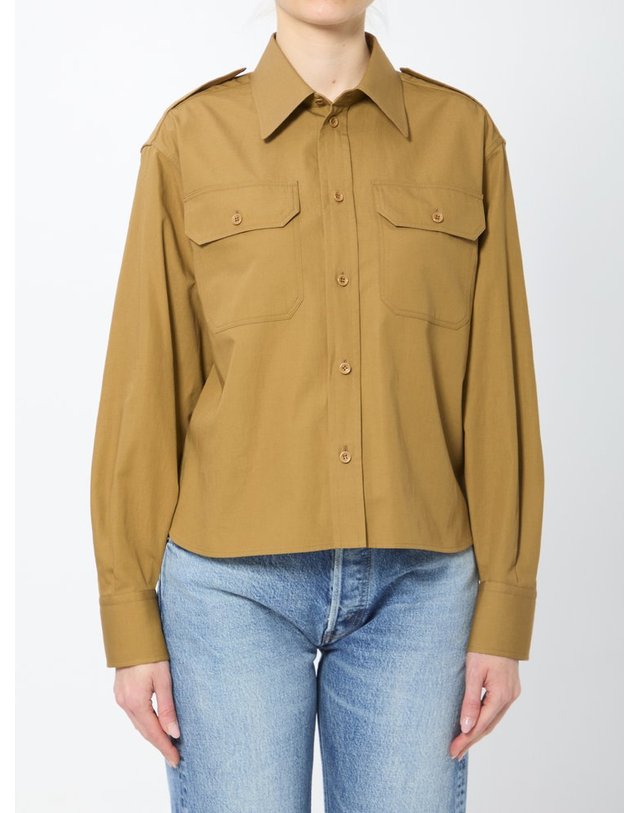 셀린느 [해외직구] 26 S/S 셀린느 크롭 셔츠 인 코튼 & 린넨 RC0BU331818CH B0022020128 착용컷