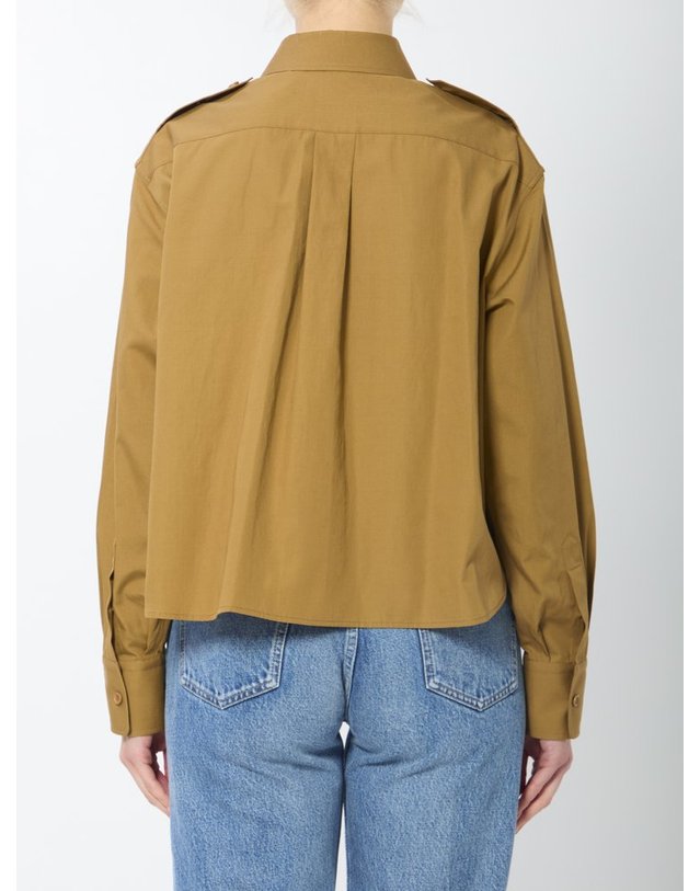 셀린느 [해외직구] 26 S/S 셀린느 크롭 셔츠 인 코튼 & 린넨 RC0BU331818CH B0022020128 착용컷